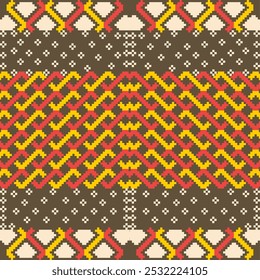 Pixel pattern,traditional,Ukrainian,cross-stitch,illustration for Textile Print,vector,fabric,batik