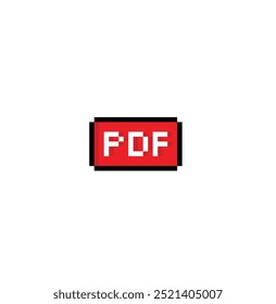 ícone pixel do arquivo pdf. Vetor pixel art documento pdf logotipo de 8 bits para o jogo