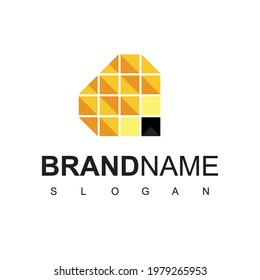 Plantilla de diseño de logotipos de lápiz para píxeles