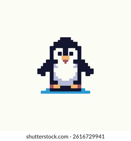 Pixel penguin logo for sale.