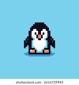 Pixel penguin logo for sale.