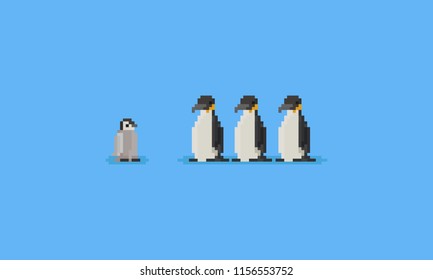 Pixel penguin.8bit animal.