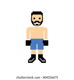 pixel people boxer avatar vector art illustration