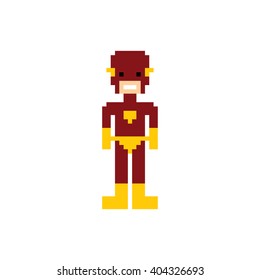 pixel people superhero avatar vector art illustration
