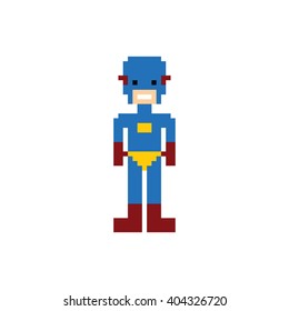 pixel people superhero avatar vector art illustration