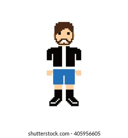pixel people theme avatar guy vector art illustration