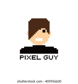 pixel people theme avatar guy vector art illustration