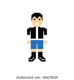 pixel people theme avatar guy vector art illustration