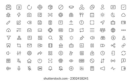 Pixel Perfect. Basic User Interface Essential Set. Line Outline Icons. For App, Web, Print. Editable Stroke. Pixel Stroke Wide with Round Cap and Round Corner