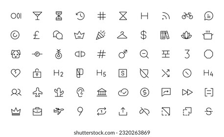 Pixel Perfect. Basic User Interface Essential Set. Line Outline Icons. For App, Web, Print. Editable Stroke. Pixel Stroke Wide with Round Cap and Round Corner