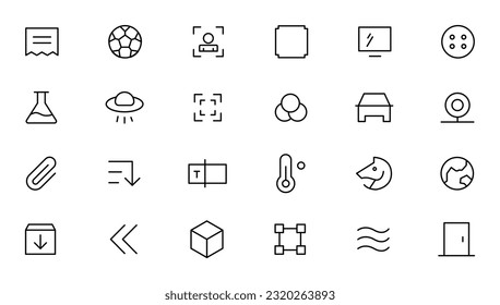 Pixel Perfect. Basic User Interface Essential Set. Line Outline Icons. For App, Web, Print. Editable Stroke. Pixel Stroke Wide with Round Cap and Round Corner