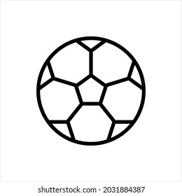Pixel perfect black thin line icon of minimal flat football. Editable stroke vector 64x64 pixels. Scale 5000% preview. Trendy Soccer ball sign. Drawing sport object symbol. Outline linear pictogram