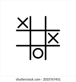 Pixel perfect black thin line icon of tic tac toe. Editable stroke vector 64x64 pixel. Scale 5000% preview. Noughts and crosses sign. Xs Os game symbol. Outline XOXO linear pictogram. Tick tack toe