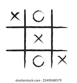 Pixel perfekte schwarze dünne Linie Symbol der Tic Tac Toe. Bearbeitbarer Strichvektor 64x64 Pixel. Vorschau auf 5000 % skalieren. Zeichen der Gedanken und Kreuze. Xs Os Spielsymbol. Kontur XOXO lineares Piktogramm. Tick Tack Toe