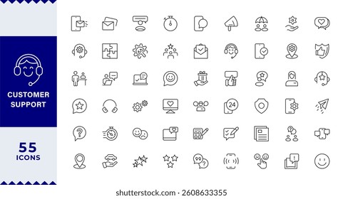 Pixel Perfect ,Customer Support Icon Set. Engaging and clear icons for enhancing user assistance,Call Centers, CRM, chat interfaces, and service platforms to streamline communication.
