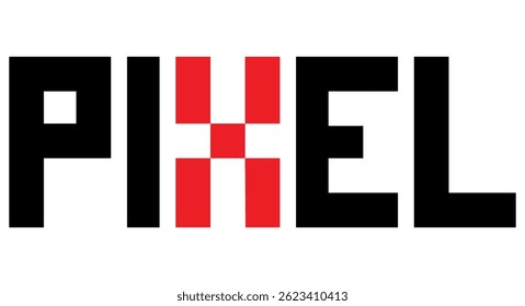 Pixel perfect design emblem. Flat vector illustration isolated on white background.