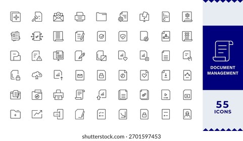 Pixel Perfect, Document Processing and Workflow Management Icons. Essential File Handling, Archiving,ontaining document, notes, edit, write, folder, contract, 