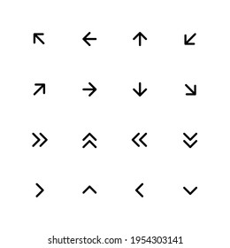 Pixel perfect editable stroke arrow line art icons