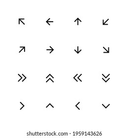 Pixel perfect editable stroke crisp arrow icons