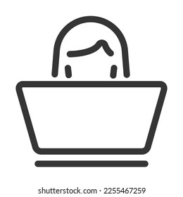 Pixel perfect, editable stroke, up scalable, line, vector bloop icon.