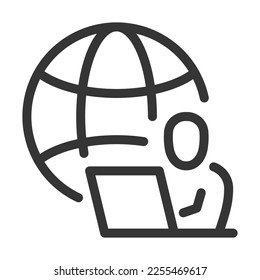 Icono de trazo perfecto, editable, de línea ascendente, de vectores.
