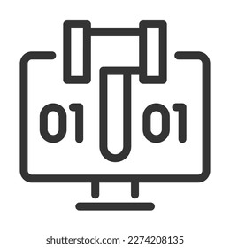 Pixel perfect, editable stroke, up scalable, line, vector bloop icon.