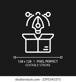 Pixel perfect editable white creative design icon, isolated vector, product management thin line illustration.