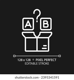 Pixel perfect editable white product management icon, isolated vector, thin line illustration.