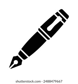 Pixel perfect fountain pen icon, perfect for writing, elegance, and professionalism