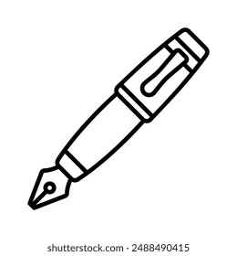 Pixel perfect fountain pen icon, perfect for writing, elegance, and professionalism