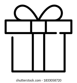 Pixel perfect gift box ribbon line icon. Vector illustration