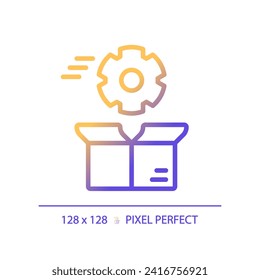 Pixel perfect gradient optimization icon, isolated vector, product management thin line illustration.