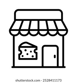 Pixel perfect icon of cheese shop, easy to use and download