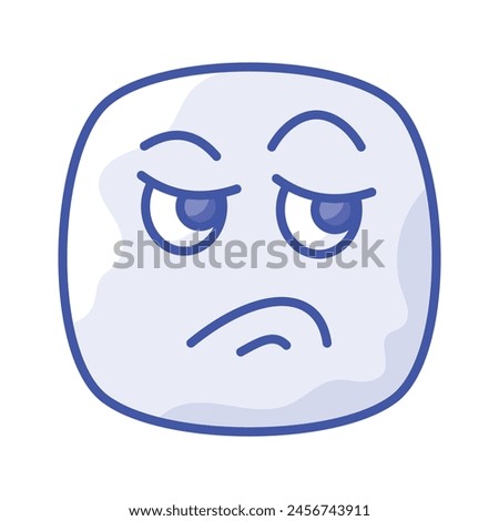 Pixel perfect icon of jealous emoji, isolated on white background