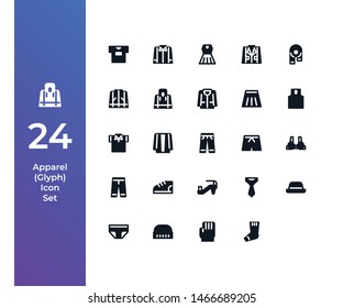 Pixel Perfect Icon Set with Beautiful Hnadcrafted Apparel Icon Set