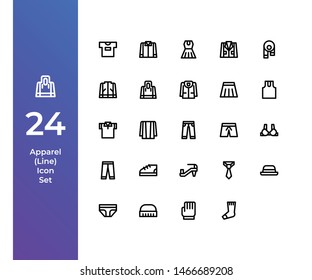Pixel Perfect Icon Set with Beautiful Hnadcrafted Apparel Icon Set