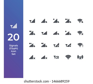 Pixel Perfect Icon Set with Beautiful Hnadcrafted Signals Icon Set