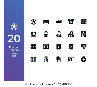 Pixel Perfect Icon Set with Beautiful Hnadcrafted Football Icon Set