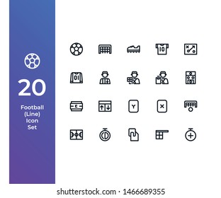 Pixel Perfect Icon Set with Beautiful Hnadcrafted Football Icon Set