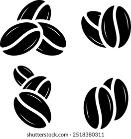 Pixel perfect icon set of coffee beans. Thin line icons flat vector illustrations isolated on white transparent background