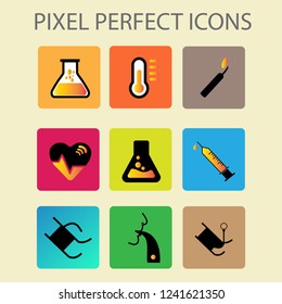 Pixel perfect icon set with science and technology icon