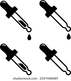 Pixel perfect icon set of syringe, injector, liquid medicine, drug, drop for health or cosmetics. Simple thin line icons, flat vector illustrations. Isolated on white, transparent background