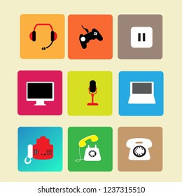 Pixel perfect icon set with technology and communication