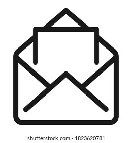 Pixel perfecto mensaje de correo de entrada o icono de carta. ilustración vectorial