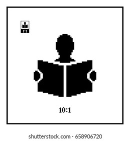 Pixel perfect reading newspaper icon