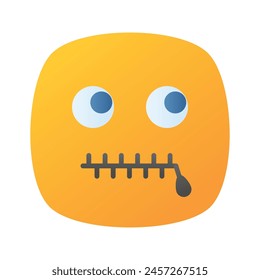 Pixel perfect secret emoji icon design, ready to use vector