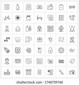 Pixel Perfect Set of 49 Vector Line Icons such as documents; technology; laptop; setting; laptop Vector Illustration