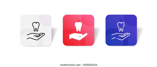 ícono de cuidado dental perfecto de píxeles en línea, sólido, glifo, estilo de gradiente 3d