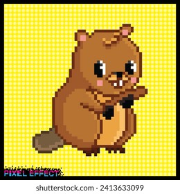 Pixel perfect vector with otter animal shape