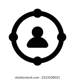 Icono de perfeccionador de píxeles de audiencia objetivo, escalable y fácil de usar Vector